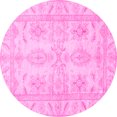 thumbnail image 1 of Ahgly Company Indoor Round Oriental Pink Traditional Area Rugs, 7' Round, 1 of 4