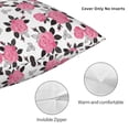 thumbnail image 3 of Pofeuu Rose Flowers Print Double-sided plush pillowcase Square Throw Pillow Covers Pillows Cover for Living Room Bedroom Sofa Couch Cushion Cover（No pillow core）-26"x26", 3 of 7