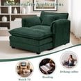 thumbnail image 3 of Armrest Sofa, Gexpusm Indoor Comfy Chenille Couch for Bedroom, Cozy Single - Seater Sofa with Ottoman for Living Room Apartment Small Space, Grass Green, 3 of 8