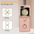 thumbnail image 4 of Phone Case for Samsung Galaxy Z Flip 5 5G 2023 Wallet Cell Cover with Crossbody Strap Ring Stand RFID Credit Card Holder Leather Accessories ZFlip5 Z5 G Flip5 5Z Women Men Girls Rose Gold, 4 of 14