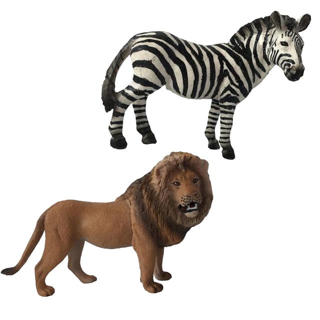 Simución Figuras De Acción Modelo Juguete Para - (Lion Zebra) Sunnimix Figura animal realista