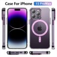 thumbnail image 2 of Bemz Magnetic Case for iPhone 15 Pro Max with Camera Lens Protection (Compatible with MagSafe) Shockproof Reinforced Air Corner Transparent Cover, Tempered Glass Screen Protector (Magenta Pink), 2 of 8