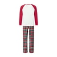 thumbnail image 5 of Christmas Family Matching Pajamas Sets Christmas PJ's Letter Print Top and Plaid Pants Jammies Sleepwear, 5 of 10