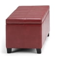 thumbnail image 5 of Simpli Home Dover Faux Leather Storage Bench in Radicchio Red, 5 of 6