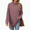 thumbnail image 2 of Towmus Women's Fall Sweatshirts Tunic Tops for Women Womens Turtleneck Oversized Long Sweater Dress Green Sweater, 2 of 6
