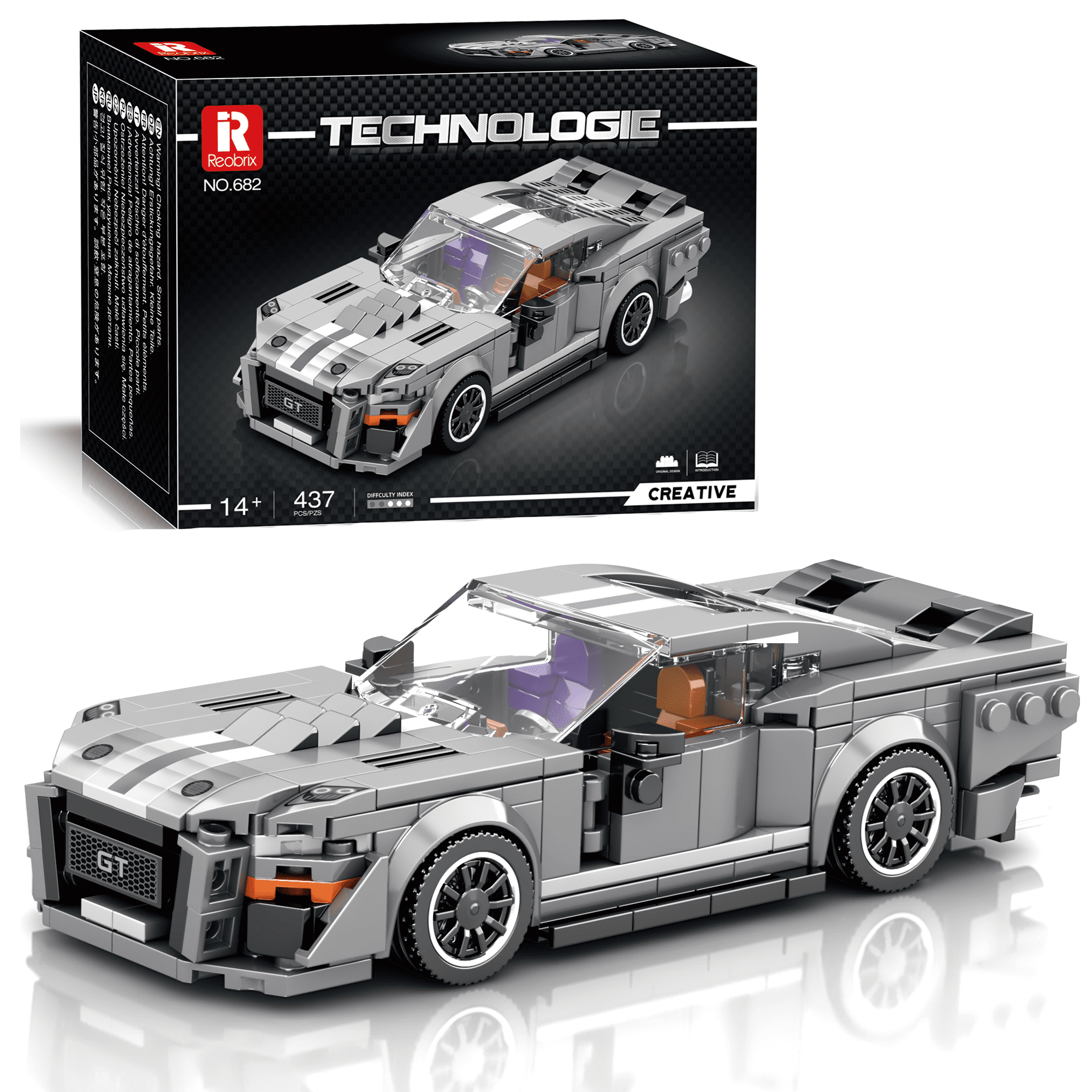 Reobrix Lamborghini SVJ Roadster Building Blocks Set, 382Pcs Super
