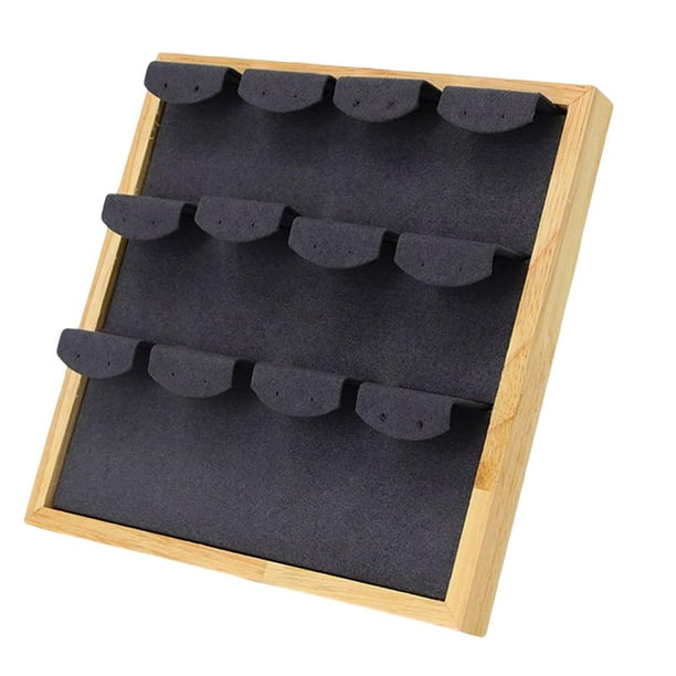 Expositor de pendientes, organizador de joyas, para tocador, manualidades decorativas Negro