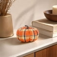 thumbnail image 6 of Artificial Pumpkins 3.54 Inch Small Plaid Fabric Fake Pumpkins Rustic Fall Decor Decorative Pumpkins for Thanksgiving Halloween Table Centerpiece Home Kitchen Shelf, 6 of 9