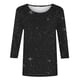thumbnail image 5 of Tejiojio Women's Sequin Top Round Neck 3/4 Sleeves Sparkly Casual Party Blouse S-2XL, 5 of 5