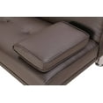 thumbnail image 6 of Futon Sofa Bed, SEGMART Modern PU Leather Sofa Sleeper Bed with Armrest, Brown Convertible Futon Sofa Bed Recliner Couch w/Metal Legs and 2 Cup Holders for Small Spaces Living Room Bedroom, L5739, 6 of 9