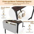 thumbnail image 4 of Costway Set of 6 Meeting Room Desk with Charging Station & Headphone Hook Metal Frame Brown, 4 of 7