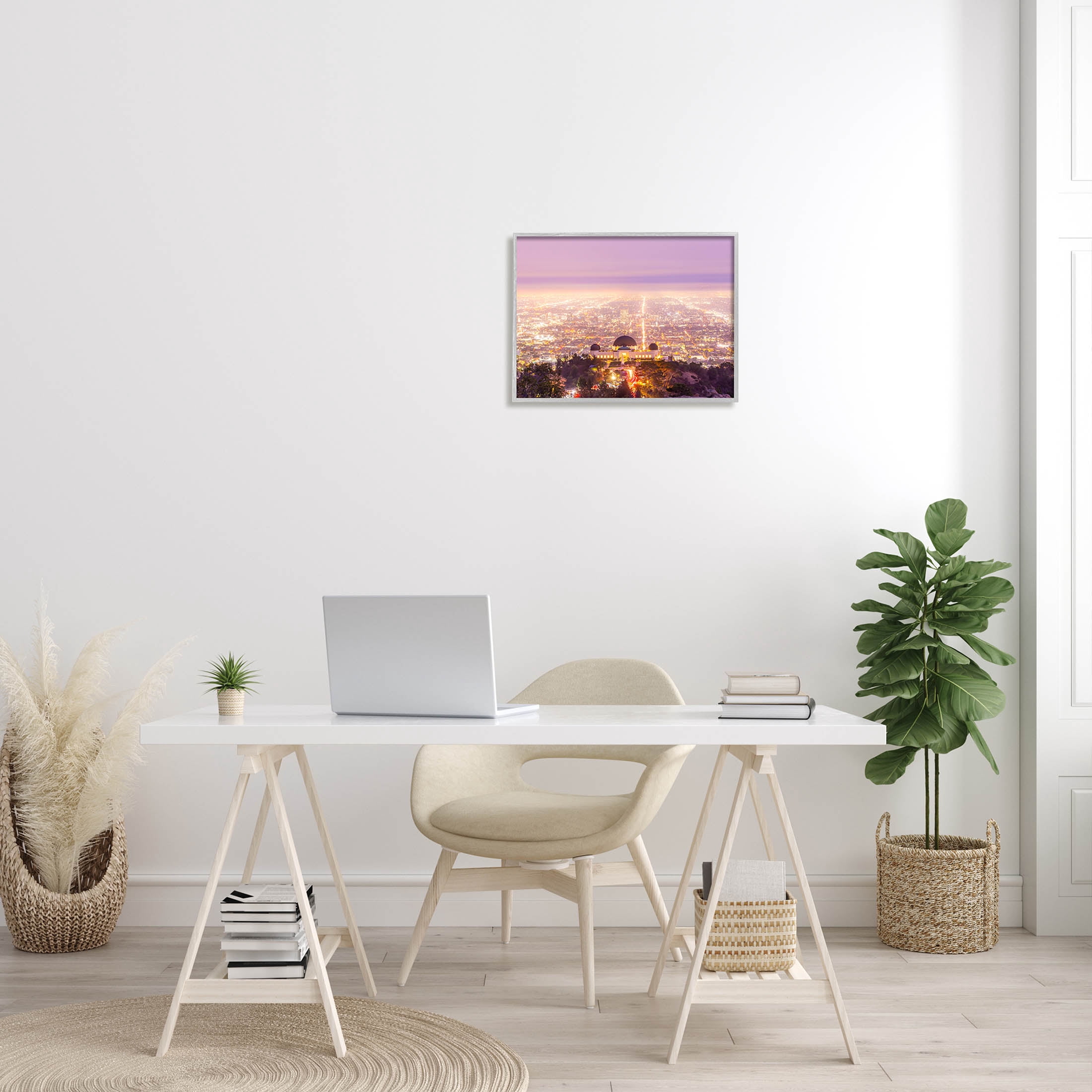 Dome Landmark Overlooking Cityscape Town & City Graphic Art Gray Framed Art Print Wall Art