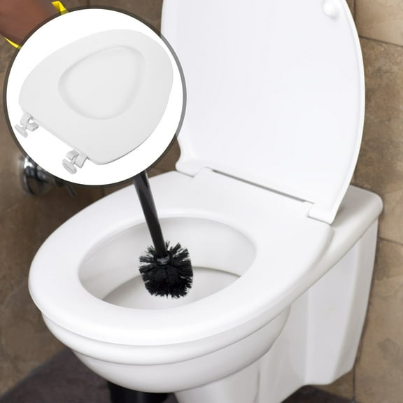 Topbathy Soft Toilet Seat Round White EVA Smooth Surface Slow Closing for Hotel Toilet 1Set