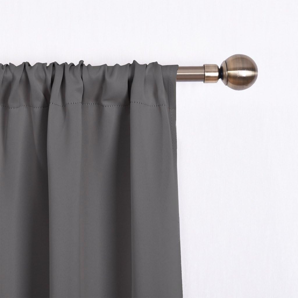 NICETOWN Tie Up Blackout Curtain for Bathroom, Thermal Insulated Adjustable Balloon Roman Curtain Rod Pocket Room Darkening Valance Shade, Grey, 40"x54", 1 Piece