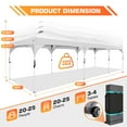 thumbnail image 2 of SANOPY 10x30 FT Pop Up Canopy Tent with One-Push Central Button and Air Vent, Instant Party Tent with 5 Sidewalls, Sandbags and Carry Bag for Patio, Backyard, Camping, White, 2 of 10