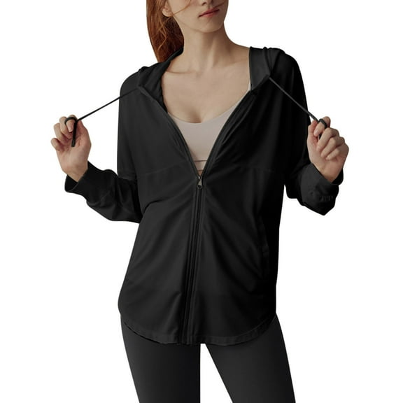 Oplxuo Women's Sun Protection Shirt UPF 50 Long Sleeve Full Zip Lightweight UV Hoodie Top for Hiking Outdoor Fishing Summer