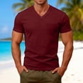thumbnail image 1 of LIIPEE Mens T-Shirts Father'S Day Gifts Summer Casual Solid Color V-Neck Set-In Short Sleeve Pullover Male Regular Comfortable Breathable Soft Daily Fashion Versatile Tee Tops With A Pocket,S, 1 of 8