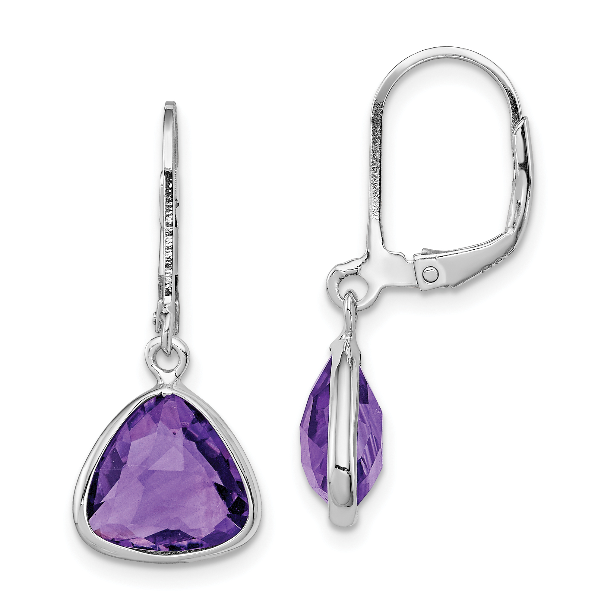 IceCarats 925 Sterling Silver Purple Amethyst Leverback Earrings