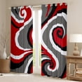 thumbnail image 2 of Homewish Wave Striped Lines Blackout Curtains Set of 2 (52x84 Each),Bohemain Geometric Window Curtains,Red Gray Black Curtains and Drapes For Teens,Super Cozy Room Decor, 2 of 6