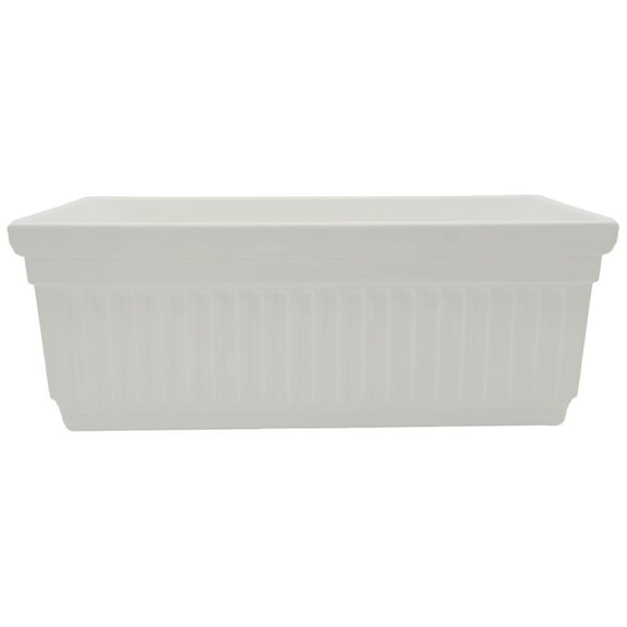 The HC Companies 18-Inch Venetian Window Planter Box with Drain Plug, White