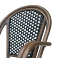 thumbnail image 6 of Cecil Aluminum and Wicker Outdoor French Bistro Chairs, Set of 2, Black, White, and Brown Wood, 6 of 7