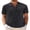 White Stripes On Black, variant on COOFANDY Men Summer Henley Shirts Button Vacation T-Shirt Collarless Casual Shirt