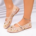 thumbnail image 4 of SuTry Women's Round Toe Mary Jane Flats Floral Embroidery Breathable Mesh Adjustable Buckle Strap Comfortable Cushioned School Office Daily Casual Walking Shoes(39), 4 of 8