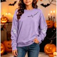 thumbnail image 2 of Frostluinai Crewneck Sweatshirts for Kids Girls Halloween Pullover Casual Long Sleeve Spooky Season Print Sweat Shirts 5-15 Years, 2 of 10