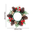 thumbnail image 4 of Artificial Greenery Candle Ring Wreath, 7.87 in Multicolor Plastic Table Centerpiece for 3-4 in Candles, Holly Design C, 4 of 7