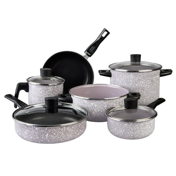 Batería De cocina Cinsa Granito Artesanal De Acero Vitrificado