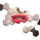 12Pcs Acrylique Hexagone 3D Art Miroir Mur Autocollant Maison Décor Couleur: Argent Taille: 46x40x23mm – image 3 sur 8