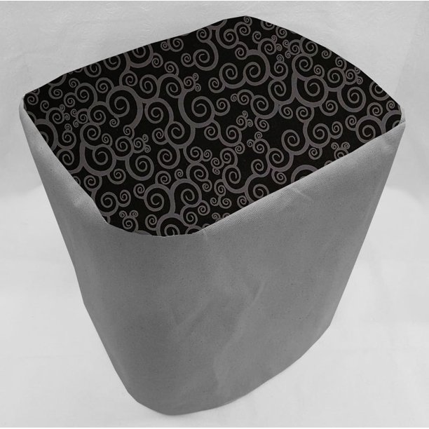 Canvas Black & Gray Scroll Damask Air Fryer Cover by Penny's Needful