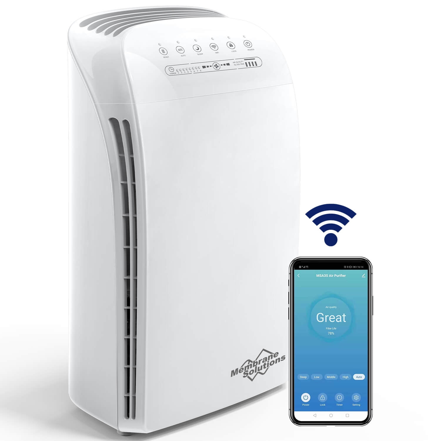 Buy MSA3S Air Purifier for Large Room 1500 sq. ft, Smart WiFi and PM2