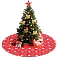 thumbnail image 3 of 48 Inch Christmas Tree Skirt – Velvet Plush Tree Mat, Soft Thickened Polyester with Red Ties, Single-Sided Printing, Available in 30in/36in/48in, Perfect for Holiday Xmas Tree Decoration, 3 of 7
