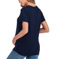 thumbnail image 6 of Odeerbi Maternity Clothes Maternity Blouse for Women Breastfeeding Fashion 2024 Casual Solid Color Print Short Sleeve Pregnant Tops Navy - A, 6 of 6