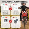 thumbnail image 6 of 49cc 2-Stroke Kids Dirt Bike, Gas Powered Mini Dirt Bike for Boys and Girls 5-13, Motorcycle with 25mph Max Speed, 2.5-10" Off Road Tires, Front and Rear Suspension & Dual Disc Brakes, Red, 6 of 8