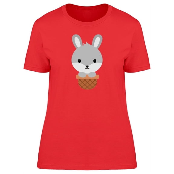 Cute Baby Bunny Doodle Cartoon Tee Women's -Image by Shutterstock