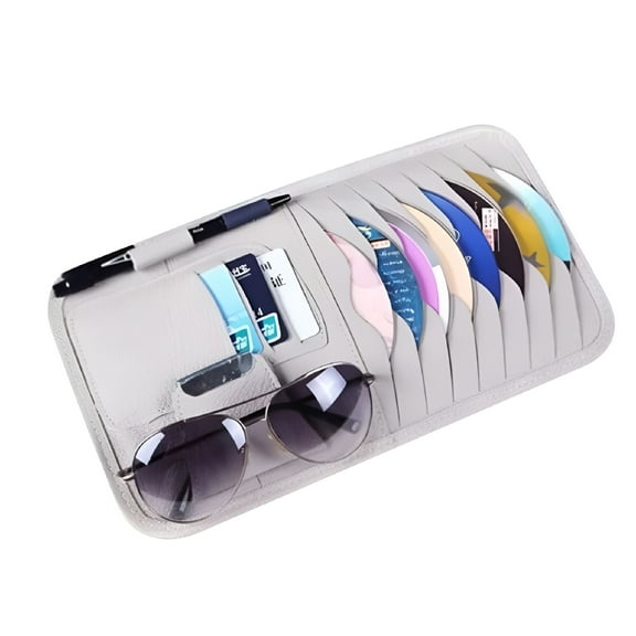 LAMIRO Car Sun Visor Organizer CD Storage Holder Sunglasses Holder Multipurpose Sunshade Sleeve