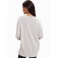 thumbnail image 2 of Women Oversized Sweatshirts Crewneck Side Slit Pullover Long Sleeve Casual Tops, 2 of 6