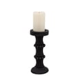 thumbnail image 4 of Sagebrook Home Wood, 11" Antique Style Candle Holder, Black, Cylinder, Wood, Contemporary, 5"L X 5"W X 11"H, Solid Color, 4 of 4