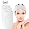 3 Pcs Spa Headband Hair Wrap Sweat Headband Head Wrap Hair Towel Wrap Non-slip Stretchable Washable Makeup Headband for Face Wash Facial Treatment Sport, White