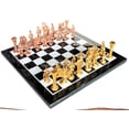 thumbnail image 3 of StonKraft 15" x 15" Collectible Black Marble Chess Board Game Set + Brass Roman Chess Pieces, 3 of 5