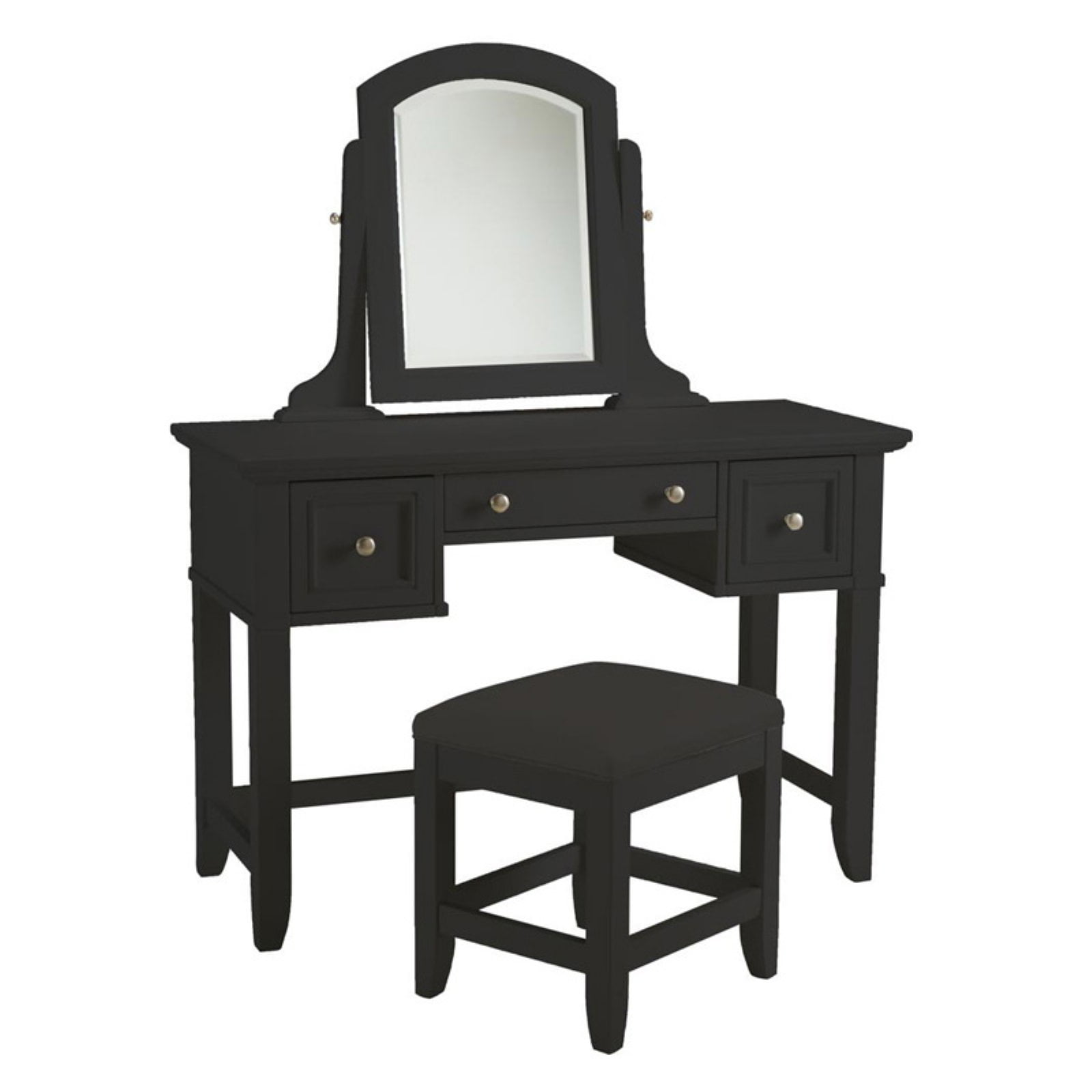 Home Styles Bedford Vanity Table Mirror And Bench Black