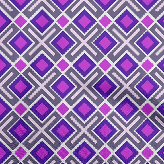 oneOone Polyester Spandex Purple Fabric Geometric Diy Clothing Quilting Fabric Print Fabric By Yard 56 Inch Wide