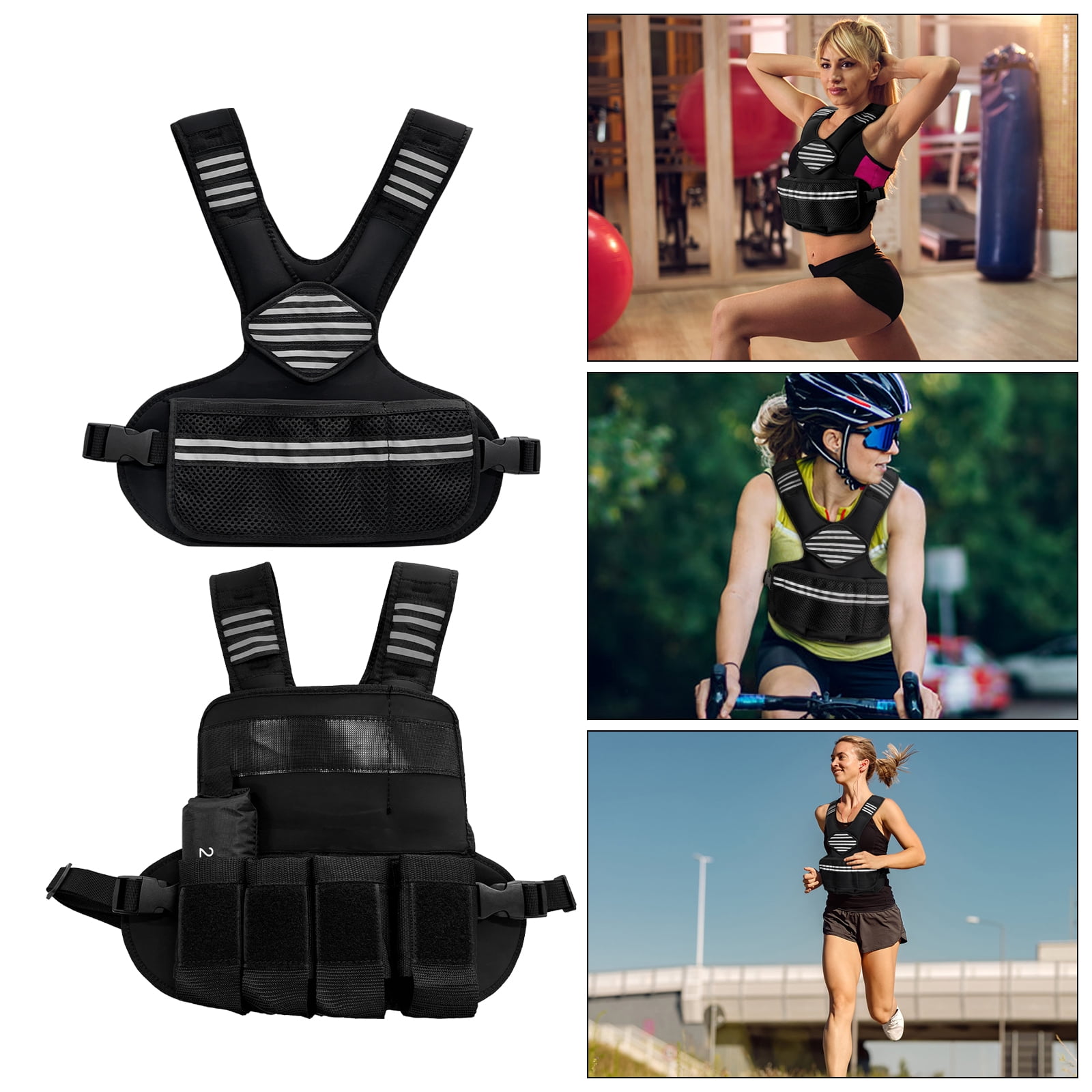 Adjustable Weighted Vest for Women, 4-10 lbs – Workout Vest with Reflective Strips, Large Pockets & 6 Ironsand Weights – Strength Training Vest for Walking, Running & Fitness