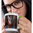 thumbnail image 2 of 3drose, Oriental Shorthair Royal Portrait Feline Majesty, 15oz Two-tone Green Mug, 2 of 6