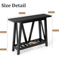thumbnail image 2 of Farmhouse Console Table, Wood Entryway Table with Storage Behind Couch Sofa Table for Entry Way, Embossed Wood Grain Black, 2 of 14