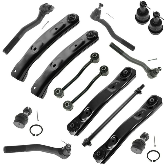 TRQ Front Steering Suspension Kit Ball Joint Control Arms Drag Link Tie Rods PSA58972 Fits select: 1999-2004 JEEP GRAND CHEROKEE