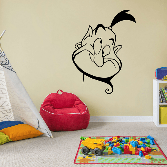 Aladdin Genie Funny Make Face Silhouette Disney Aladdin Genie Vinyl Wall Art Wall Sticker Wall Decal Home Kids Room Study Room Nursery Room Wall Décoration Design Wall Décor Decal Size (30x22 inch)