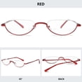 thumbnail image 3 of MAGIMODAC Metal Reading Glasses Half Moon Halframe Eyeglasses Eyewear Readers with Spring Hinges (Red, +3.0), 3 of 5